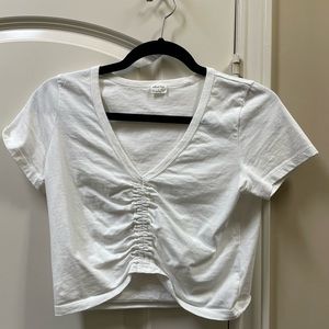 Aritzia Wilfred Free White Crop Top